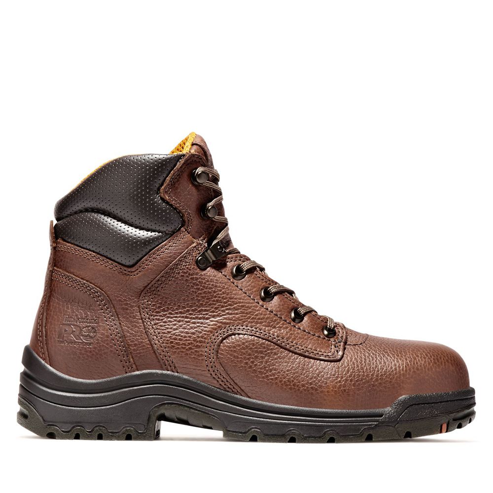 Timberland Μποτακια Εργασίας Ανδρικα Καφε/Μαυρα - Pro® Titan® 6" Alloy Toe - Greece 0782915-XD